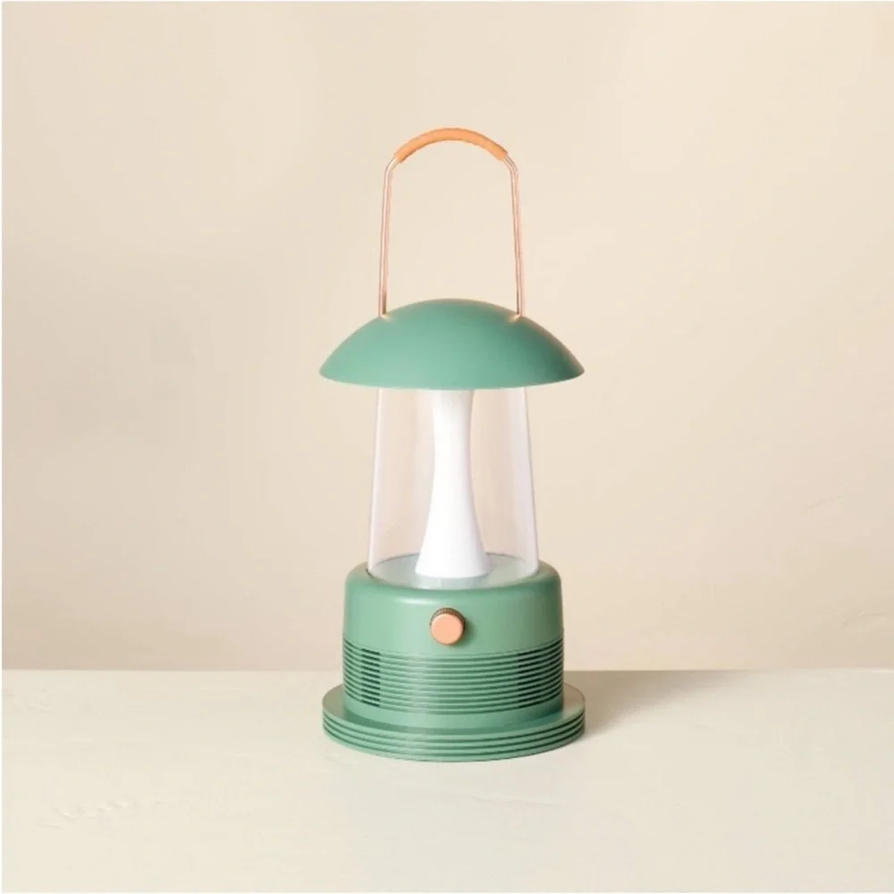Hearth & Hand Portable LED Green Rechargeable‎ Table or Hanging Lantern